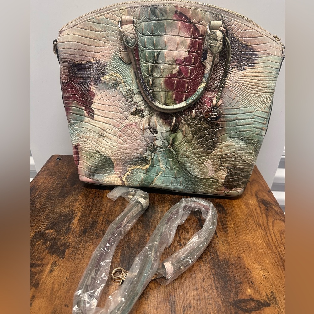 Brahmin Duxbury Embossed Croc Satchel Bag